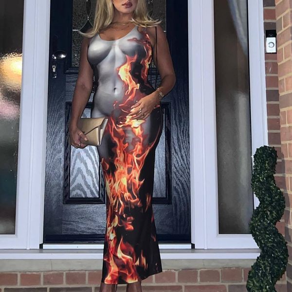 casual dresses cheekdourl summer spring women s skinny fit flame print sleeveless tie maxi dres outfits elegant party y2k 230410, Black;gray
casual dresses cheekdourl summer spring women s skinny fit flame print sleeveless tie maxi dres outfits elegant party y2k 230410, Black;gray