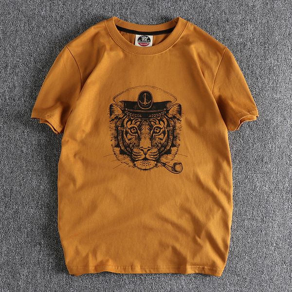 men's tshirts summer american retro short sleeve oneck tiger head print tshirt fashion 100 odell cotton washed casual sport 230410, White;black
men's tshirts summer american retro short sleeve oneck tiger head print tshirt fashion 100 odell cotton washed casual sport 230410, White;black
