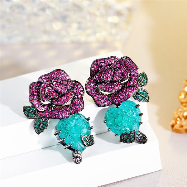 luxury charm gold rose heart earring designer for woman party fushcia green aaa cubic zirconia south american copper womens diamond earrings, Golden
luxury charm gold rose heart earring designer for woman party fushcia green aaa cubic zirconia south american copper womens diamond earrings, Golden