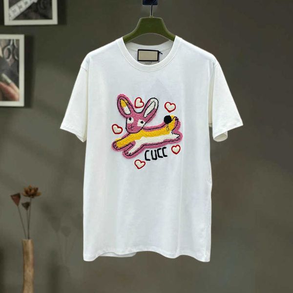 womens designer t shirt shirt korean summer 2023 rabbit embroidery letter sleeve t-shirt label, White
womens designer t shirt shirt korean summer 2023 rabbit embroidery letter sleeve t-shirt label, White