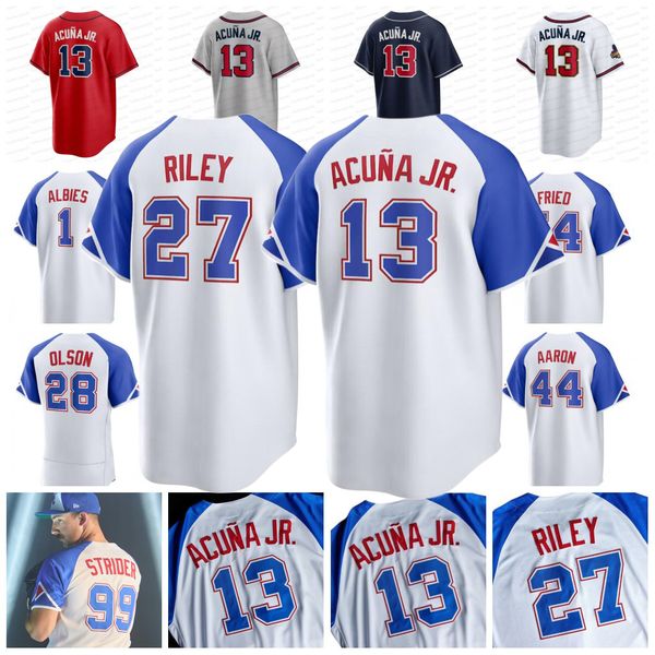 custom 2023 city connect jersey 13 ronald acuna jr. 27 austin riley matt olson harris ii spencer strider ozzie albies jones eddie rosario ma, Blue;black
custom 2023 city connect jersey 13 ronald acuna jr. 27 austin riley matt olson harris ii spencer strider ozzie albies jones eddie rosario ma, Blue;black
