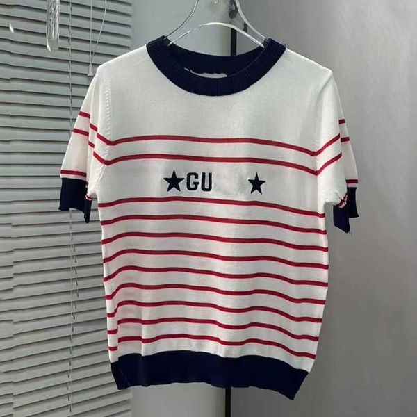 2023 new women's tshirt summer edition family relaxed simple versatile letter stripe round neck knitted sleeve t-shirt, White
2023 new women's tshirt summer edition family relaxed simple versatile letter stripe round neck knitted sleeve t-shirt, White