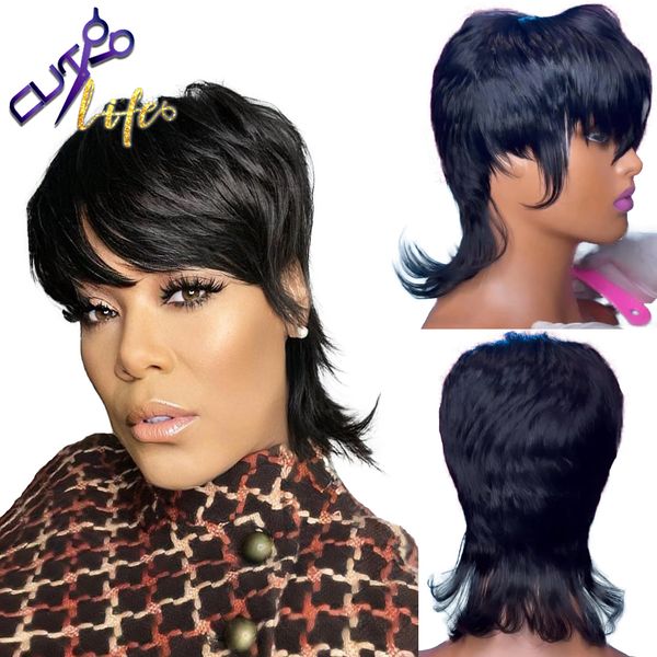 model length full short pixie cut wigs with bangs straight brazilian virgin human hair wigs for women glueless none full lace front, Black
model length full short pixie cut wigs with bangs straight brazilian virgin human hair wigs for women glueless none full lace front, Black