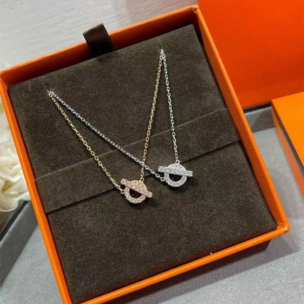 new bag necklace women's 18k rose gold high edition pig nose full diamond ot pendant clavicle chain, Black
new bag necklace women's 18k rose gold high edition pig nose full diamond ot pendant clavicle chain, Black