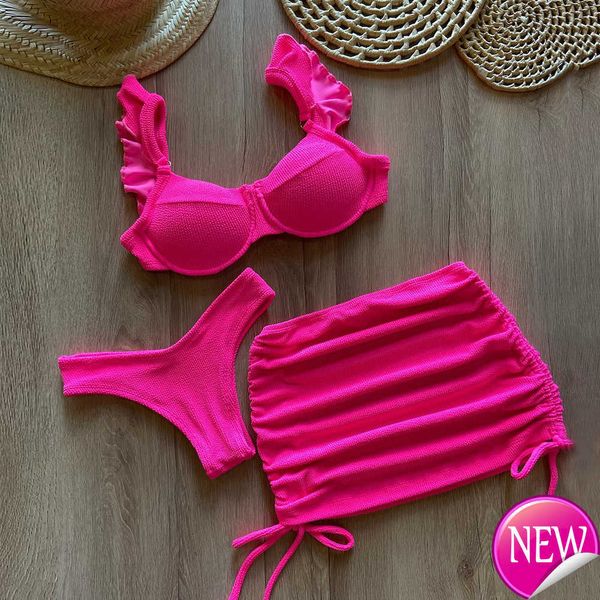 solid wavy fabric low waist bikini set cover up swimsuit for women push up ruffle three pieces swimwear 2023 beach bathing suits
solid wavy fabric low waist bikini set cover up swimsuit for women push up ruffle three pieces swimwear 2023 beach bathing suits