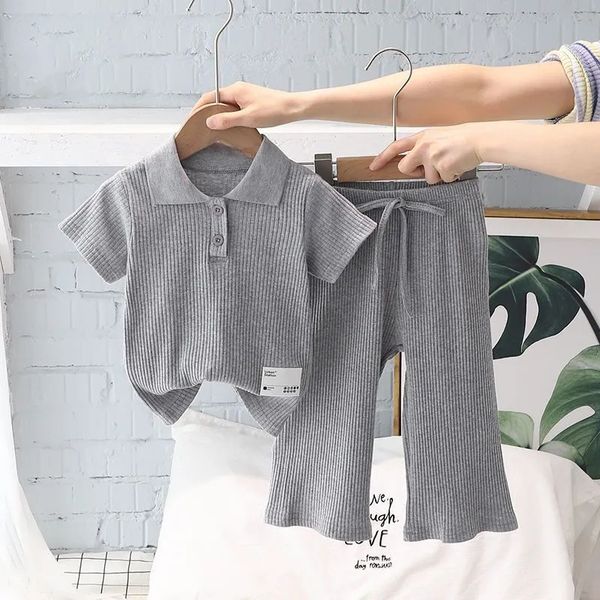 clothing sets girls' summer clothing set children's short sleeved polo shirt wide leg pants 2pcs set baby casual wear fashionable, White
clothing sets girls' summer clothing set children's short sleeved polo shirt wide leg pants 2pcs set baby casual wear fashionable, White