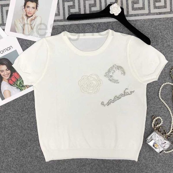 women's knits & tees designer 23 spring/summer new style chic round neck chest letter pattern jacquard slim knitted short sleeve women, White
women's knits & tees designer 23 spring/summer new style chic round neck chest letter pattern jacquard slim knitted short sleeve women, White