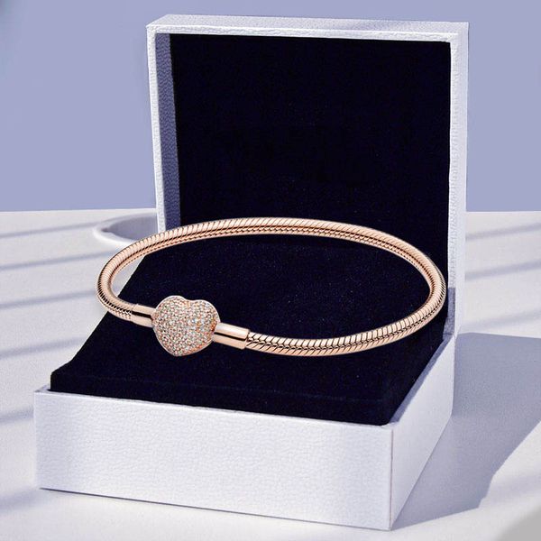 rose gold pave heart clasp charm bracelets for pandora 925 sterling silver snake chain bracelet set for women girlfriend gift designer jewel, Golden;silver
rose gold pave heart clasp charm bracelets for pandora 925 sterling silver snake chain bracelet set for women girlfriend gift designer jewel, Golden;silver