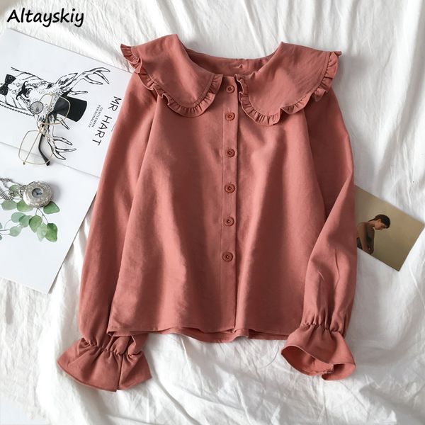 women's blouses shirts women's solid peter pan collar kawaii sweet girls kroan style flare sleeves simple women's blouses dai, White
women's blouses shirts women's solid peter pan collar kawaii sweet girls kroan style flare sleeves simple women's blouses dai, White