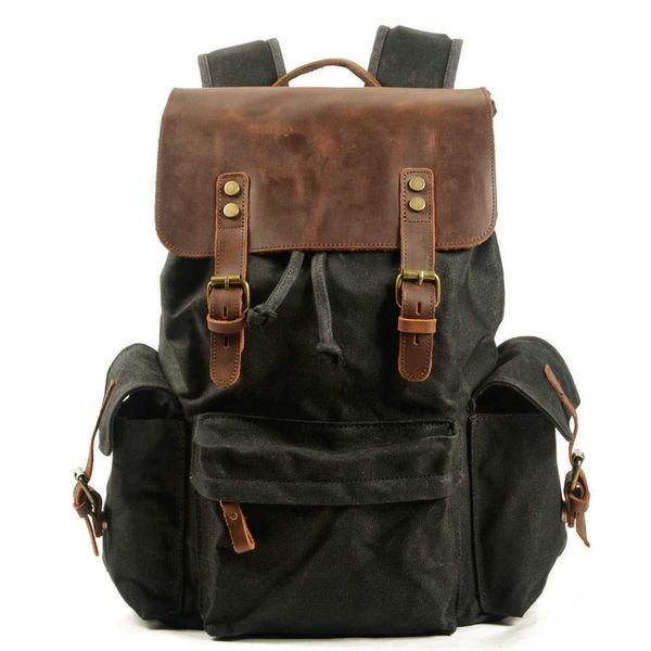 backpack style men's backpack canvas casual trend computer oil wax with leather bag trendy street style 221015
backpack style men's backpack canvas casual trend computer oil wax with leather bag trendy street style 221015
