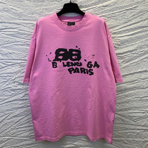 designer summer women t shirt shirt high edition handpainted graffiti letter print burnished sleeve t-shirt, White;black
designer summer women t shirt shirt high edition handpainted graffiti letter print burnished sleeve t-shirt, White;black