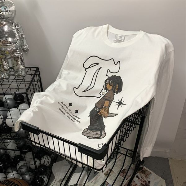 women's tshirt cotton american fashion brand cartoon long sleeved tshirt for men and women ins style bottom coat lovers y2k clothes 230, White
women's tshirt cotton american fashion brand cartoon long sleeved tshirt for men and women ins style bottom coat lovers y2k clothes 230, White