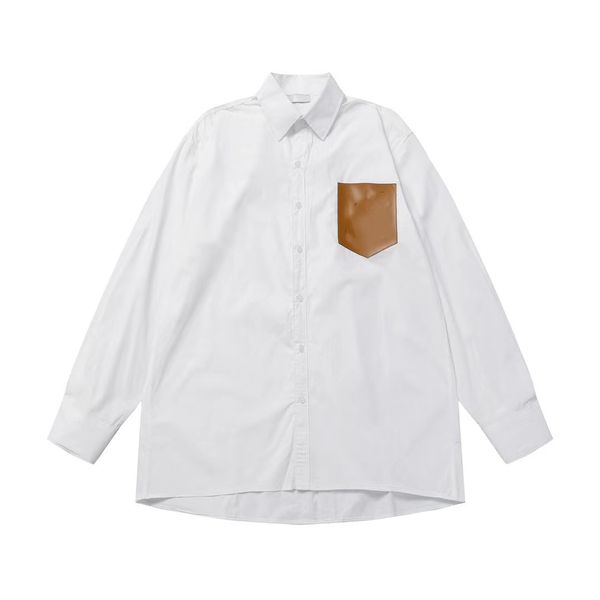 mens casual shirt business brand designer europe and america roewe new chest leather label logo pocket striped shirt lassic shirt for both, White;black
mens casual shirt business brand designer europe and america roewe new chest leather label logo pocket striped shirt lassic shirt for both, White;black