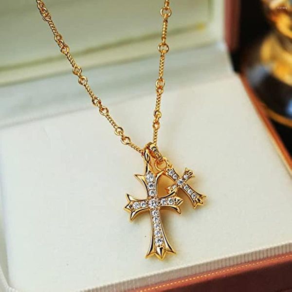 pendant necklaces double cross vintage celtic rhinestone long charm necklace fashion choker for women and girls gift, Silver
pendant necklaces double cross vintage celtic rhinestone long charm necklace fashion choker for women and girls gift, Silver