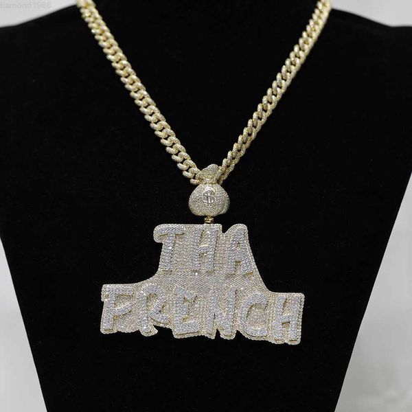 customized hiphop iced out letter pendant and cuban chain jewelry pass diamond tester full with vvs moissanite diamond, Silver
customized hiphop iced out letter pendant and cuban chain jewelry pass diamond tester full with vvs moissanite diamond, Silver