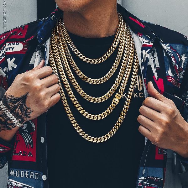 8mm miami cuban link curb chain 18k gold plated titanium steel jewelry durable anti-tarnish no allergies street-wear punk hip hop necklace g, Silver
8mm miami cuban link curb chain 18k gold plated titanium steel jewelry durable anti-tarnish no allergies street-wear punk hip hop necklace g, Silver
