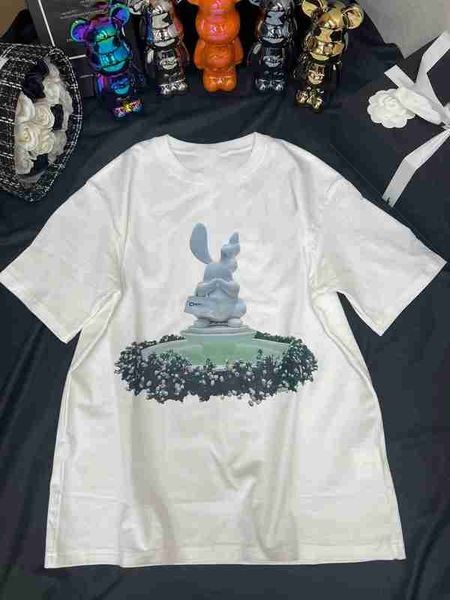 women's t-shirt designer white t-shirt short sleeve chic 2023ss fashion spring/summer new rabbit pattern classic versatile hq9a