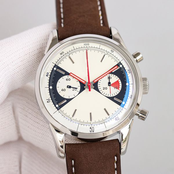chronograph men watches mechanical movement watch 41mm round bezel fashion business wristwatches montre de luxe watch for men, Slivery;brown
chronograph men watches mechanical movement watch 41mm round bezel fashion business wristwatches montre de luxe watch for men, Slivery;brown