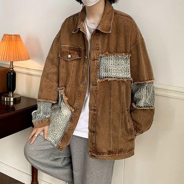 men's jackets autumn men patchwork denim male loose coat retro streetwear casual couple jacket ins 230410, Black;brown
men's jackets autumn men patchwork denim male loose coat retro streetwear casual couple jacket ins 230410, Black;brown