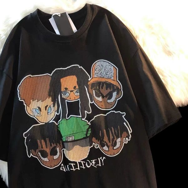 men's tshirts american creative cartoon printing short sleeved tshirt for men and women ins summer loose casual hiphop half couple 2304, White;black
men's tshirts american creative cartoon printing short sleeved tshirt for men and women ins summer loose casual hiphop half couple 2304, White;black