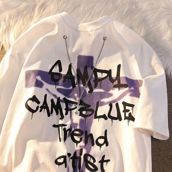 men's t-shirts european and american hip hop cross necklace sleeved t-shirt men women street couple five quarter sleeves y2k 230410, White;black
men's t-shirts european and american hip hop cross necklace sleeved t-shirt men women street couple five quarter sleeves y2k 230410, White;black