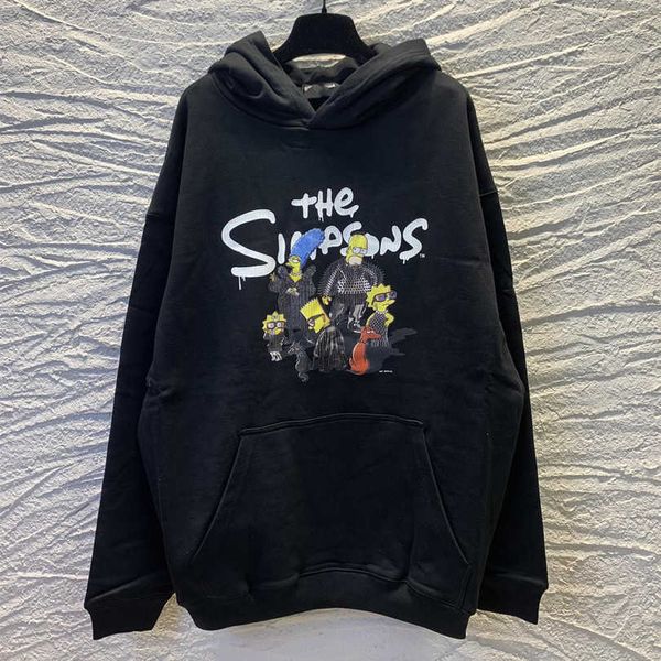 2023 new women's tshirt shirt correct version co branded simpson family burst print hooded terry loose, Black
2023 new women's tshirt shirt correct version co branded simpson family burst print hooded terry loose, Black