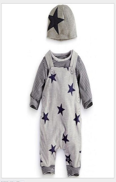 threepieces set baby boys autumn clothing sets infant long sleeve striped tshirtstars printing suspender rompers pantshats tod7579233, White
threepieces set baby boys autumn clothing sets infant long sleeve striped tshirtstars printing suspender rompers pantshats tod7579233, White