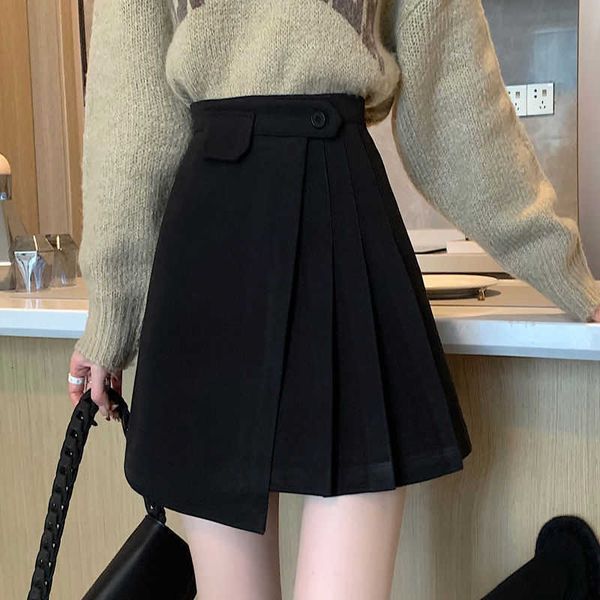 shaped figure pear covered crotch woolen half length for women in autumn and winter large irregular pleated middle plump mm slim a-line skir, Black
shaped figure pear covered crotch woolen half length for women in autumn and winter large irregular pleated middle plump mm slim a-line skir, Black