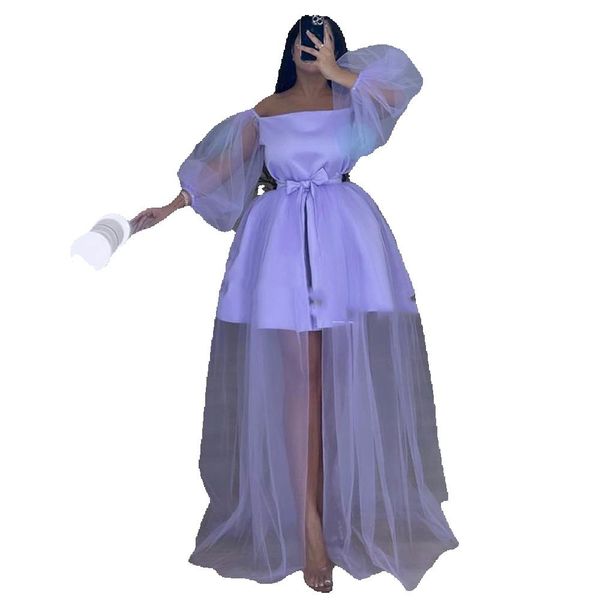 light purple party prom dresses a-line off shoulder puff sleeves graduation party detachable tulle skirt homecoming gowns, Black
light purple party prom dresses a-line off shoulder puff sleeves graduation party detachable tulle skirt homecoming gowns, Black