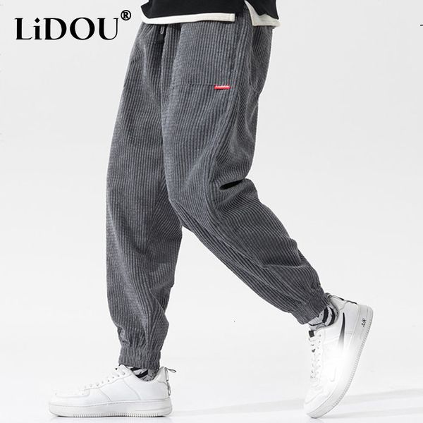 men's pants autumn winter casual loose corduroy solid color harem pants man pockets all match fashion male trousers streetwear clothes, Black
men's pants autumn winter casual loose corduroy solid color harem pants man pockets all match fashion male trousers streetwear clothes, Black