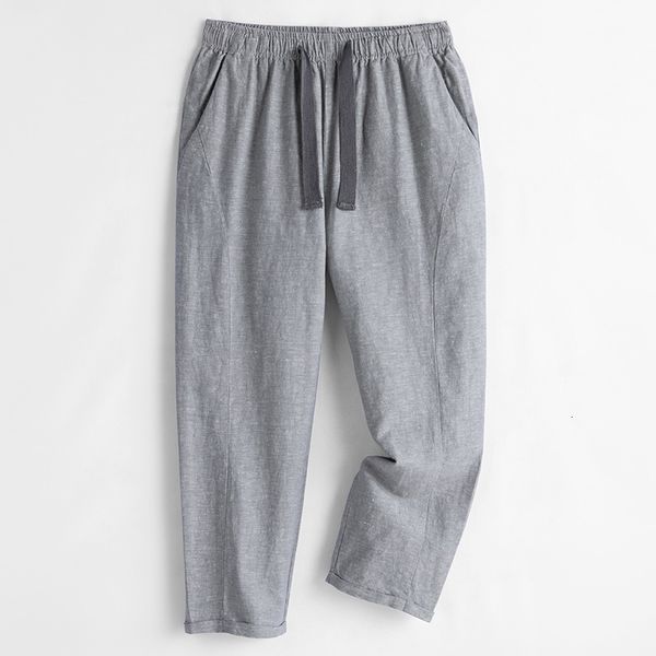 men's pants cotton linen casual spring and summer thin loose straight laceup cropped trousers 230410, Black
men's pants cotton linen casual spring and summer thin loose straight laceup cropped trousers 230410, Black