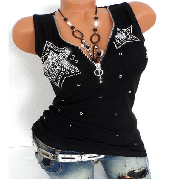 camisoles tanks harajuku casual tank tee fashion diamonds t shirt women s tshirt summer t woman zip v neck 230410, Black;white
camisoles tanks harajuku casual tank tee fashion diamonds t shirt women s tshirt summer t woman zip v neck 230410, Black;white