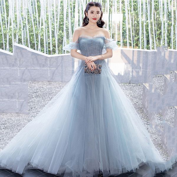 strapless celebrity dresses off the shoulder blue a line train sequined tulle pleat sleeveless woman party prom evening gown 2023, Black;red
strapless celebrity dresses off the shoulder blue a line train sequined tulle pleat sleeveless woman party prom evening gown 2023, Black;red