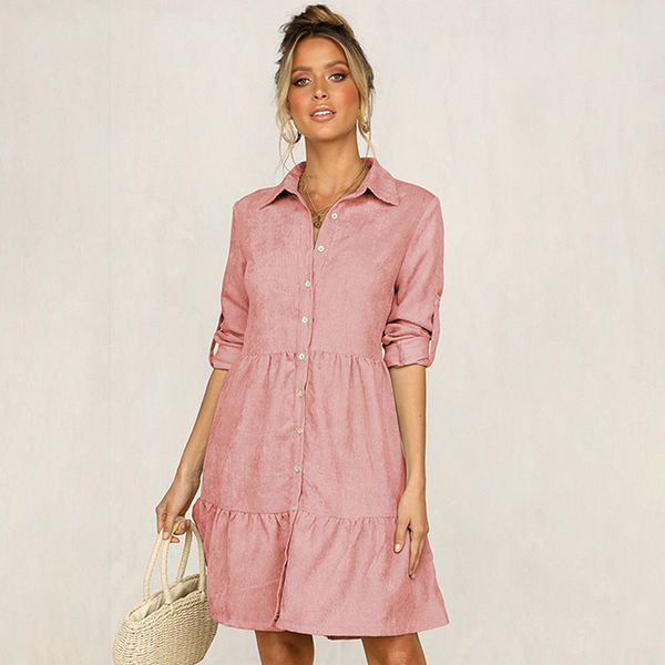 casual dresses fashion shirt dress women's casual button lapel long sleeve ruffled a-line dress spring women's pink party dress 23, Black;gray
casual dresses fashion shirt dress women's casual button lapel long sleeve ruffled a-line dress spring women's pink party dress 23, Black;gray