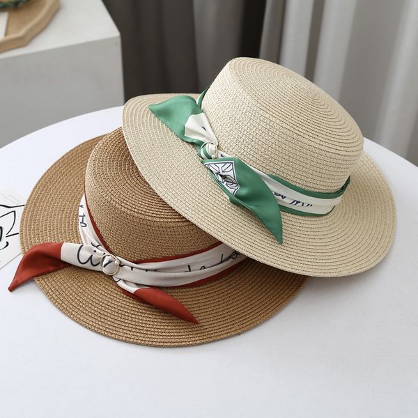 stylish bow scarves beach hat straw flat hats summer sun protection hat women sunshade caps hats, Blue;gray
stylish bow scarves beach hat straw flat hats summer sun protection hat women sunshade caps hats, Blue;gray