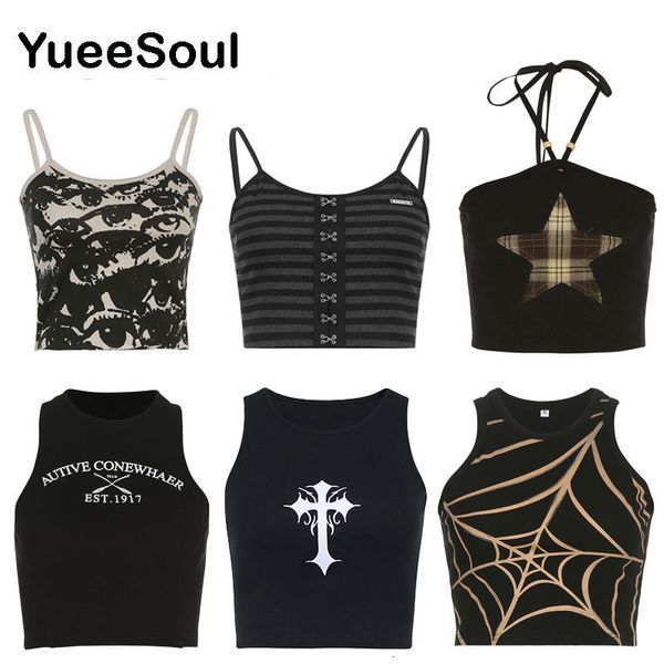 camisoles tanks black crop print sleeveless casual tank 2023 y2k aesthetic fairy grunge gothic sweet cute 90s egirl camisole 220410, Black;white
camisoles tanks black crop print sleeveless casual tank 2023 y2k aesthetic fairy grunge gothic sweet cute 90s egirl camisole 220410, Black;white