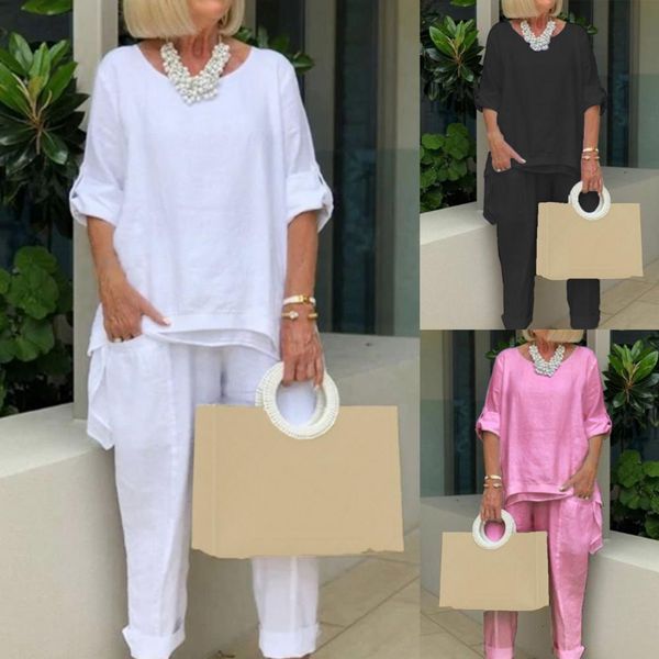 two piece dress summer 1 set casual pure color patchwork outfit streetwear women blouse pants o necks for party 230410, White
two piece dress summer 1 set casual pure color patchwork outfit streetwear women blouse pants o necks for party 230410, White