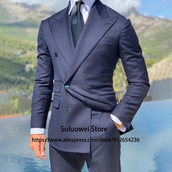 men's suits blazers navy blue double breasted tuxedo groom wedding peaked lapel 2 piece jacket pants set costume homme formal slim fit, White;black
men's suits blazers navy blue double breasted tuxedo groom wedding peaked lapel 2 piece jacket pants set costume homme formal slim fit, White;black