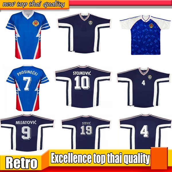 1990 1991 retro milosevic soccer jerseys yugoslavia world cup 1998 1999 2000 home blue away white stojkovic stevic vintage classic football, Black;yellow
1990 1991 retro milosevic soccer jerseys yugoslavia world cup 1998 1999 2000 home blue away white stojkovic stevic vintage classic football, Black;yellow