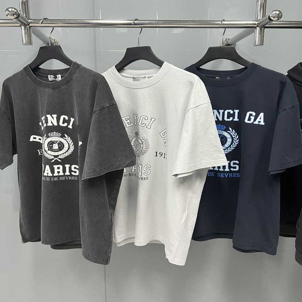 womens designer t shirt high edition house 1917 crown wheat ear crack print loose washed old sleeve t-shirt, White;black
womens designer t shirt high edition house 1917 crown wheat ear crack print loose washed old sleeve t-shirt, White;black