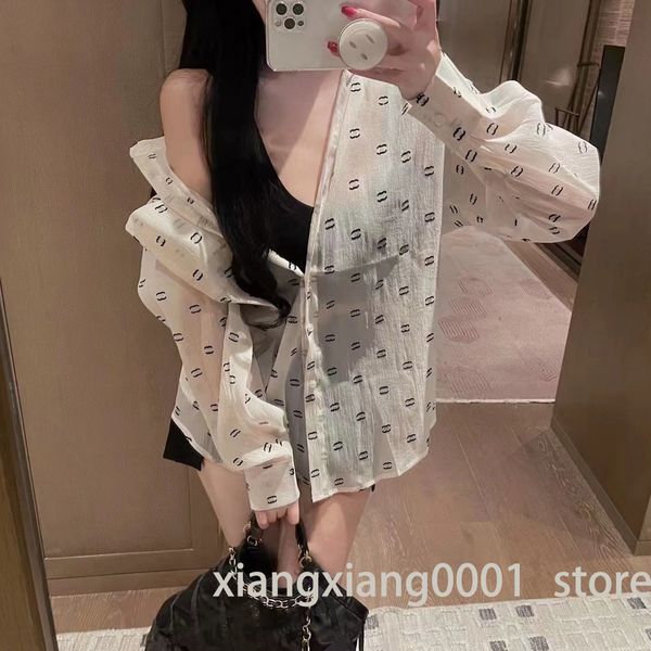 france designer womens loose blouses shirts fashion summer translucence paris shirt plus size casual long sleeve channels shirts, White
france designer womens loose blouses shirts fashion summer translucence paris shirt plus size casual long sleeve channels shirts, White