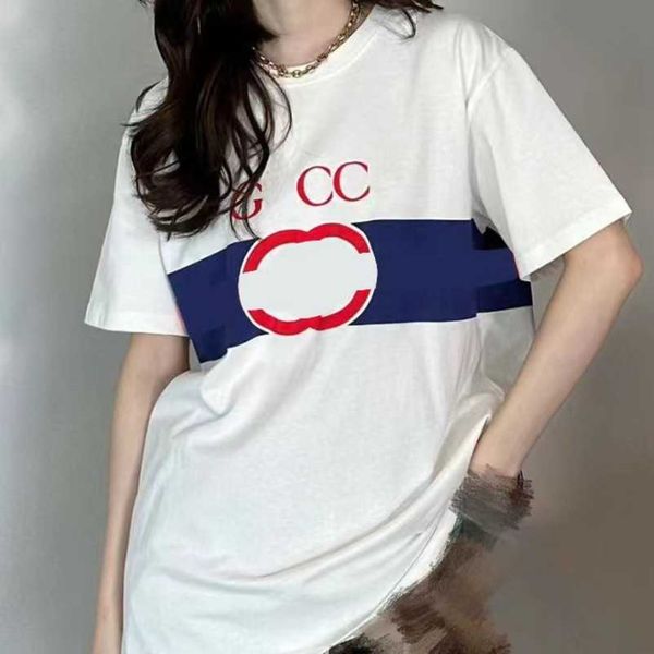 2023 new designer womens t shirt high-end shirt original summer korean round neck loose casual sports sleeve tee, White;black
2023 new designer womens t shirt high-end shirt original summer korean round neck loose casual sports sleeve tee, White;black