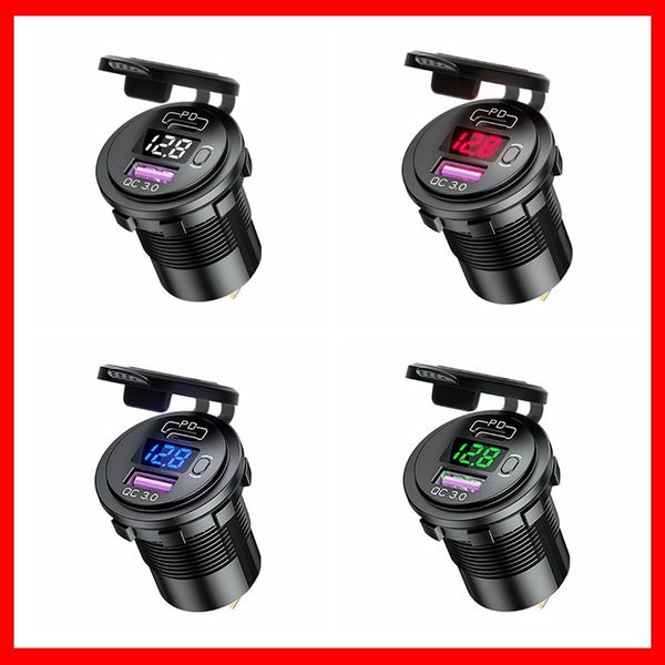 60w pd type c/qc 3.0 usb charger with button switch led voltmeter power outlet fast charging for 12v 24v car truck motorcycle rv car-charge
60w pd type c/qc 3.0 usb charger with button switch led voltmeter power outlet fast charging for 12v 24v car truck motorcycle rv car-charge