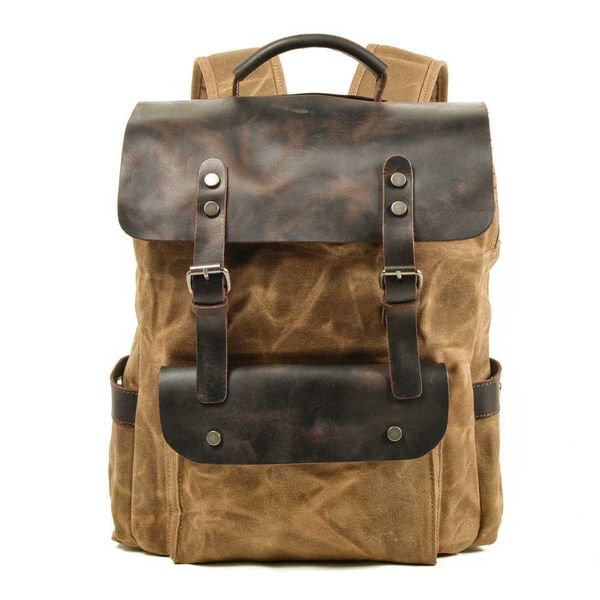 backpack style muchuan outdoor computer student waterproof schoolbag pure cotton waxed canvas with crazy horse cow leather 221015
backpack style muchuan outdoor computer student waterproof schoolbag pure cotton waxed canvas with crazy horse cow leather 221015