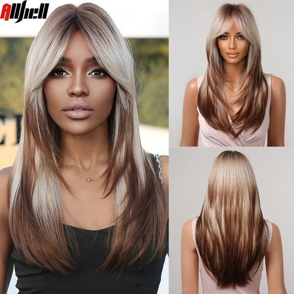 synthetic wigs long straight blonde layered brown balayage ombre with bang for black women cosplay costume heat resistant 230410
synthetic wigs long straight blonde layered brown balayage ombre with bang for black women cosplay costume heat resistant 230410