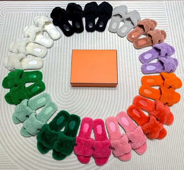 Women's Fuzzy Lamb wool slippers Designer Classic wool flip-flops Flat plush cotton shoes ladies hair outside Furry flip-flops Fluffy Woolen slippers with box 34-42, Black
Women's Fuzzy Lamb wool slippers Designer Classic wool flip-flops Flat plush cotton shoes ladies hair outside Furry flip-flops Fluffy Woolen slippers with box 34-42, Black