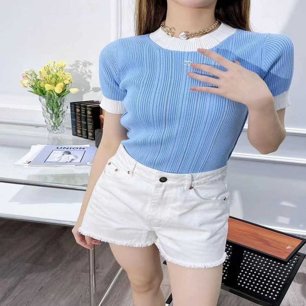2023 womens designer t shirt tracksuit shirt spring/summer sweet little fragrance makaron color series spliced sleeve knitted women, White;black
2023 womens designer t shirt tracksuit shirt spring/summer sweet little fragrance makaron color series spliced sleeve knitted women, White;black