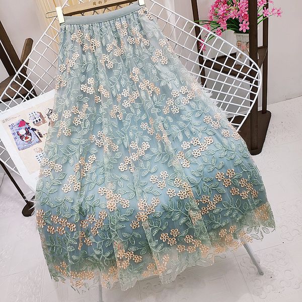 skirts summer 3-layer embroidered floral long mesh skiing women's elastic high waisted floral tulle skiing falda oficina mujer 230410, Black
skirts summer 3-layer embroidered floral long mesh skiing women's elastic high waisted floral tulle skiing falda oficina mujer 230410, Black