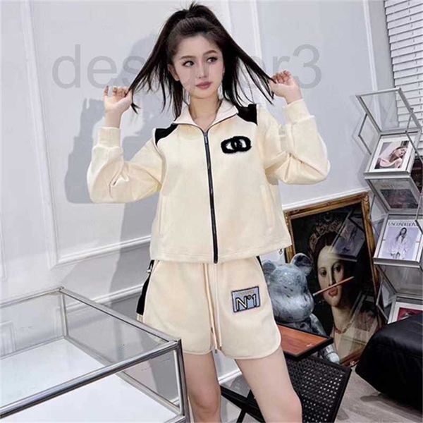 two piece dress designer chic style diamond embedding long sleeve colored standing neck zipper casual jacket elastic shorts ajal, White
two piece dress designer chic style diamond embedding long sleeve colored standing neck zipper casual jacket elastic shorts ajal, White