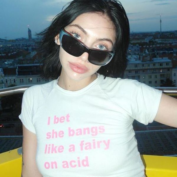 womens tshirt summer ultrathin y2k short sleeve oneck crop i bet she looks like firy on sour with white bngs her tshirt nd n emotic 230410
womens tshirt summer ultrathin y2k short sleeve oneck crop i bet she looks like firy on sour with white bngs her tshirt nd n emotic 230410